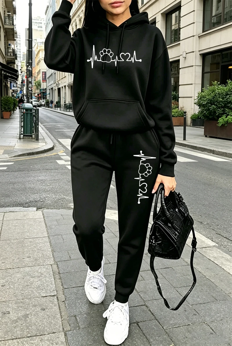 Outdoor Sports - 2026 Womens Tracksuit Printing Casual Hoodie