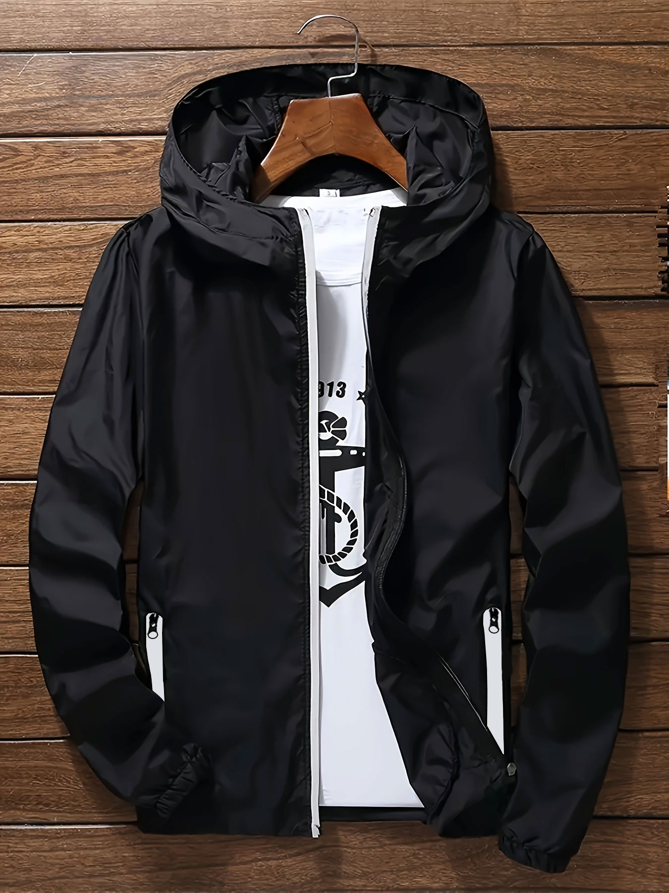 Outdoor Sport Windbreaker - Men's Premium Lightweight Hooded Windbreaker, Quick-Dry