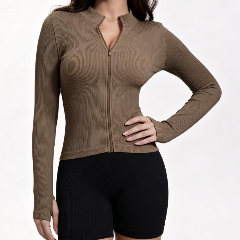 Women Ribbed Long Sleeve Zip U - đánh giá và giá Outdoor Sports